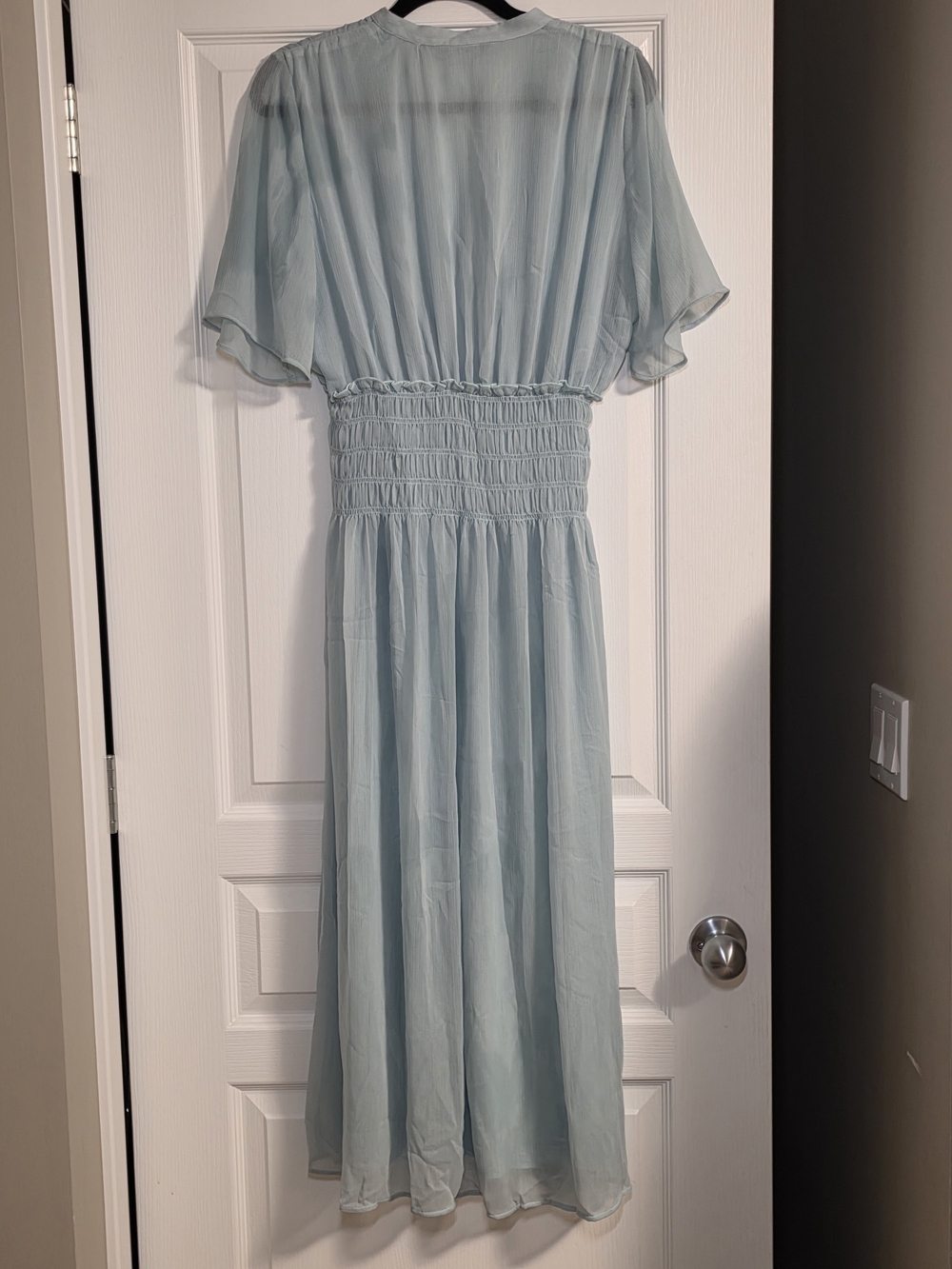 NWOT ZARA ELASTIC DETAIL MIDI DRESS - Sea green 0/0387/171/982/04 Size L - Picture 5 of 8